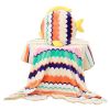 Cute Fish Plush Sofa Bed Decorative Throw Pillow Cushion with Blanket for Office Home; Colorful Wave - Default