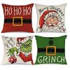 18x18 In Of For Christmas Decorations Green Buffalo Plaid Grinch Christmas Pillow Covers - 4