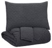 Ashley Ryter Charcoal Casual 3-Piece King Coverlet Set Q349003K - as Pic