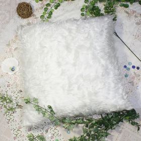 [Plush White] Decorative Pillow Cushion / Floor Cushion (23.6 by 23.6 inches) - BETTINO-FJ-014