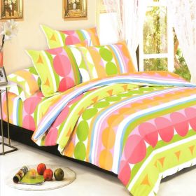 Blancho Bedding - [Colorful Days] 100% Cotton 4PC Duvet Cover set (Full Size)(Comforter not included) - BLANCHOMF01054-2
