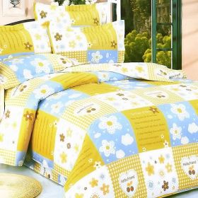 Blancho Bedding - [Yellow Countryside] 100% Cotton 4PC Duvet Cover Set (Full Size)(Comforter not included) - BLANCHOMH01020-2