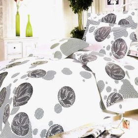 Blancho Bedding - [White Gray Marbles] 100% Cotton 4PC Duvet Cover Set (King Size)(Comforter not included) - BLANCHOHM01001-4