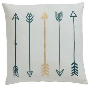Ashley Gyldan White/Teal/Gold Casual Pillow (Set of 4) A1000994 - as Pic