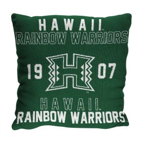 Hawaii OFFICIAL NCAA "Stacked" Woven Pillow; 20" x 20" - 1COL/13002/0110/RET