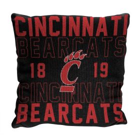 Cincinnati OFFICIAL NCAA "Stacked" Woven Pillow; 20" x 20" - 1COL/13002/0057/RET