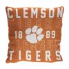 Clemson OFFICIAL NCAA "Stacked" Woven Pillow; 20" x 20" - 1COL/13002/0033/RET