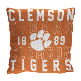 Clemson OFFICIAL NCAA "Stacked" Woven Pillow; 20" x 20" - 1COL/13002/0033/RET