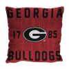 Georgia OFFICIAL NCAA "Stacked" Woven Pillow; 20" x 20" - 1COL/13002/0029/RET