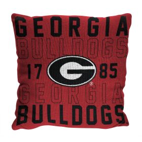 Georgia OFFICIAL NCAA "Stacked" Woven Pillow; 20" x 20" - 1COL/13002/0029/RET