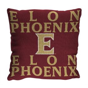 Elon OFFICIAL NCAA "Stacked" Woven Pillow; 20" x 20" - 1COL/13002/1233/RET