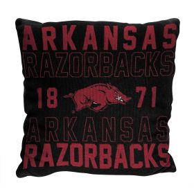 Arkansas OFFICIAL NCAA "Stacked" Woven Pillow; 20" x 20" - 1COL/13002/0014/RET