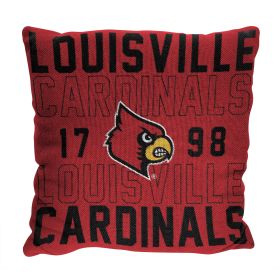 Louisville OFFICIAL NCAA "Stacked" Woven Pillow; 20" x 20" - 1COL/13002/0072/RET