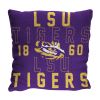 LSU OFFICIAL NCAA "Stacked" Woven Pillow; 20" x 20" - 1COL/13002/0046/RET