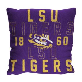 LSU OFFICIAL NCAA "Stacked" Woven Pillow; 20" x 20" - 1COL/13002/0046/RET