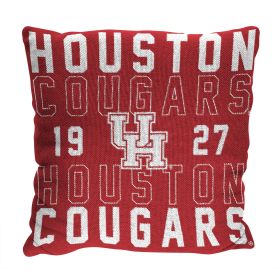 Houston OFFICIAL NCAA "Stacked" Woven Pillow; 20" x 20" - 1COL/13002/0213/RET