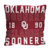 Oklahoma OFFICIAL NCAA "Stacked" Woven Pillow; 20" x 20" - 1COL/13002/0012/RET