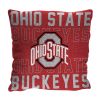 Ohio State OFFICIAL NCAA "Stacked" Woven Pillow; 20" x 20" - 1COL/13002/0007/RET