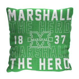 Marshall OFFICIAL NCAA "Stacked" Woven Pillow; 20" x 20" - 1COL/13002/0053/RET