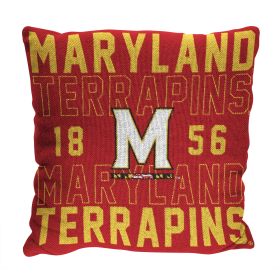 Maryland OFFICIAL NCAA "Stacked" Woven Pillow; 20" x 20" - 1COL/13002/0027/RET