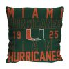 Miami OFFICIAL NCAA "Stacked" Woven Pillow; 20" x 20" - 1COL/13002/0011/RET