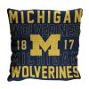 Michigan OFFICIAL NCAA "Stacked" Woven Pillow; 20" x 20" - 1COL/13002/0021/RET