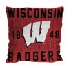 Wisconsin OFFICIAL NCAA "Stacked" Woven Pillow; 20" x 20" - 1COL/13002/0003/RET