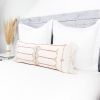 Moroccan Handwoven Cactus Silk Lumbar Pillow 14 x 36 Embroidered cushion - White