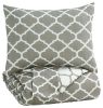 Ashley Media Gray+White Casual 3-Piece Full Comforter Set Q790003F - as Pic