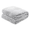 Back Printing Shaved Flannel Plush Blanket; checked Blanket for Bed or Sofa; 80&quot; x 90&quot;; Grey ( Set of 2) - as Pic