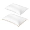 Luxury Bed Pillow Soft Goose Down Feather Pillow for Sleeping Home Hotel Use Queen Size - Coffee Line