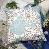 [Brown Turquoise Peony] Decorative Pillow Cushion / Floor Cushion (23.6 by 23.6 inches) - BETTINO-FJ-013
