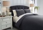 Ashley Ryter Charcoal Casual 3-Piece Queen Coverlet Set Q349003Q - as Pic