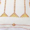 Moroccan Handwoven Cactus Silk Lumbar Pillow 14 x 36 Embroidered cushion - Diamond White