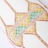 Moroccan Handwoven Cactus Silk Lumbar Pillow 14 x 36 Embroidered cushion - Diamond White