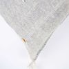 Moroccan Handwoven Cactus Silk Lumbar Pillow 14 x 36 Embroidered cushion - Grey