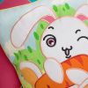 [Bunny & Carrot] Embroidered Applique Pillow Cushion / Floor Cushion (19.7 by 19.7 inches) - ONITIVA-DP006