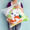 [Bunny & Carrot] Embroidered Applique Pillow Cushion / Floor Cushion (19.7 by 19.7 inches) - ONITIVA-DP006
