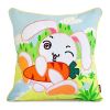 [Bunny & Carrot] Embroidered Applique Pillow Cushion / Floor Cushion (19.7 by 19.7 inches) - ONITIVA-DP006