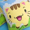[Kitty Meow] Embroidered Applique Pillow Cushion / Floor Cushion (19.7 by 19.7 inches) - ONITIVA-DP002