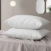 Luxury Bed Pillow Soft Goose Down Feather Pillow for Sleeping Home Hotel Use Queen Size - 2Pcs White