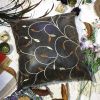 [Chocolate Gold Vine] Decorative Pillow Cushion / Floor Cushion (23.6 by 23.6 inches) - BETTINO-FJ-001