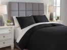Ashley Thornam Black Casual 3-Piece King Coverlet Set Q474003K - as Pic