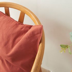 Retro Pure Color Washed Cotton Pillow (Option: Rust Orange-30x50cm pillowcase)