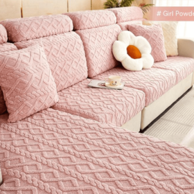 Stretch Slipcover And Fleece Slipcover Cover (Option: Pink-Extra Large L)