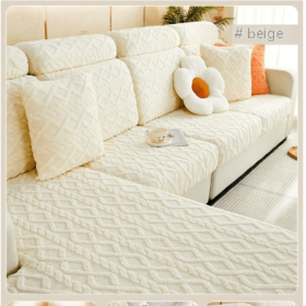 Stretch Slipcover And Fleece Slipcover Cover (Option: Offwhite-Pillowcase)