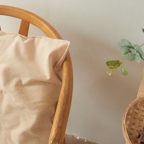Retro Pure Color Washed Cotton Pillow (Option: Apricot Ice Cream-30x50cm set)