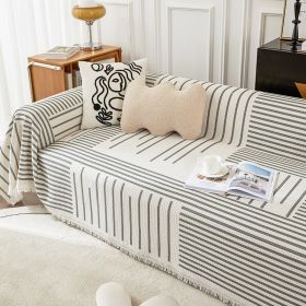 Striped Sofa Towel Anti-cat Scratch Protector Multi-function Blanket (Option: Simple semi colliculus-180x280cm)