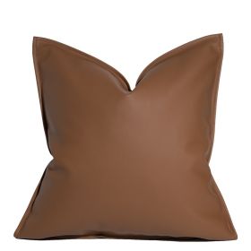 Nordic Style Solid Leather Living Room Sofa Pillow Bed Waist Support (Option: Toffee-45x45 without core)