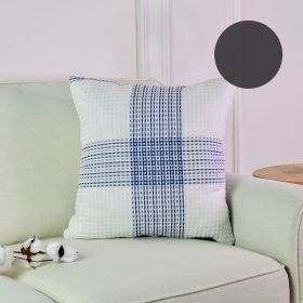 Nordic Style Back Cushion Office Fabric Bedside Cushion (Option: Waffle Blue-single pillow core)